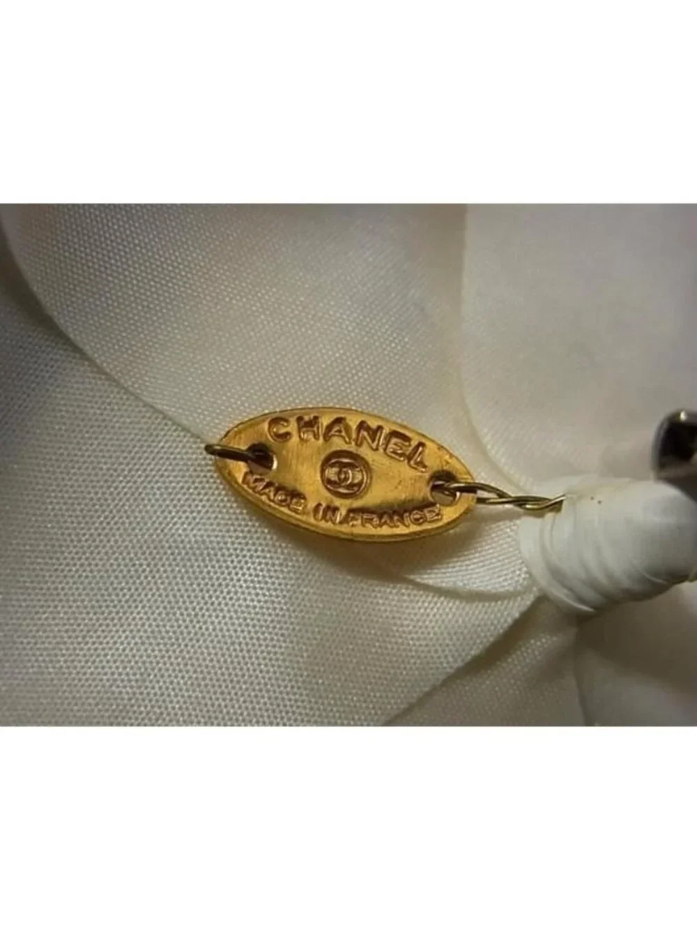 Chanel Camellia Nylon Pin Brooch Pin Badge Ivory